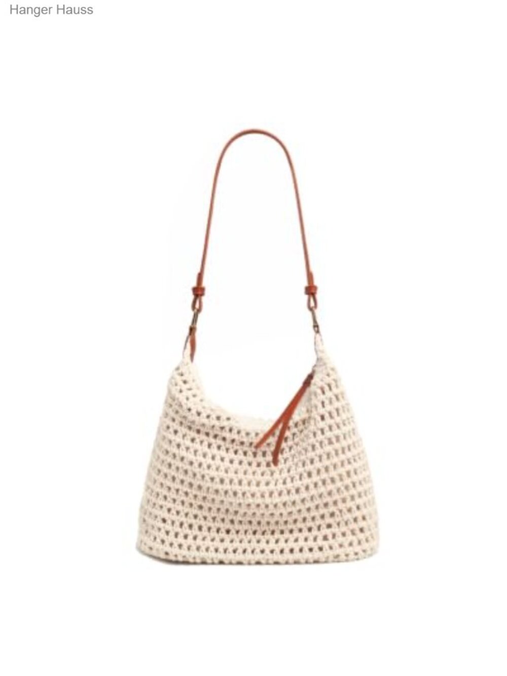 Handwoven Cotton Crochet String Bag Summer Beach Shoulder Bag Knitted Vacation